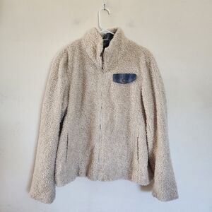 Pendleton Fuzzy Zip-Up Sherpa Jacket in Beige Size XL